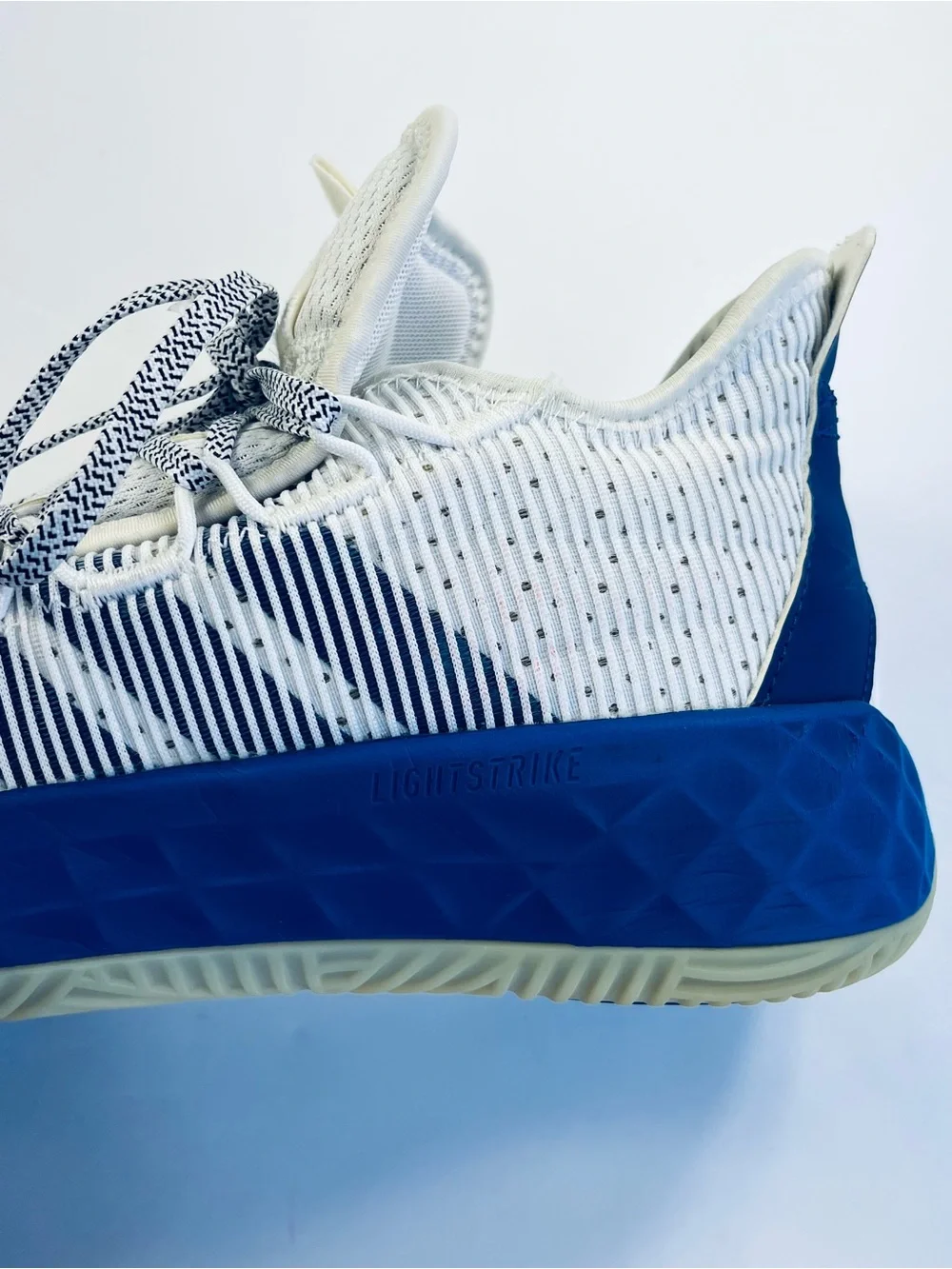 Adidas Boost Light Strike Athletic Shoes #FE9505 White Blue Men’s :10 Sneakers